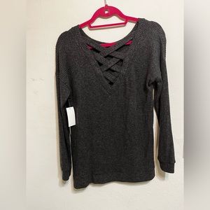 Grey sweater with back detail